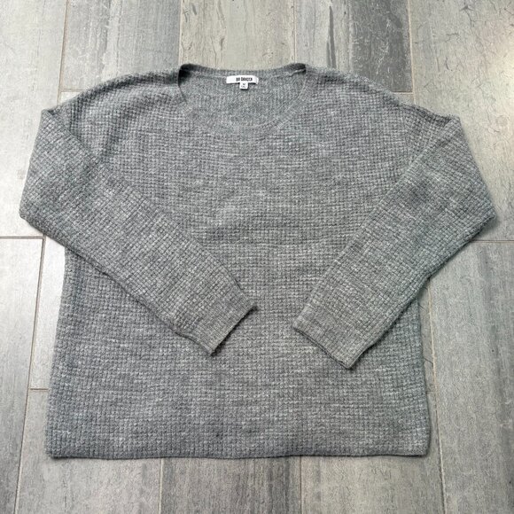 BB Dakota Waffle Stitch Crewneck Pullover Sweater Gray Size Medium - Picture 1 of 9